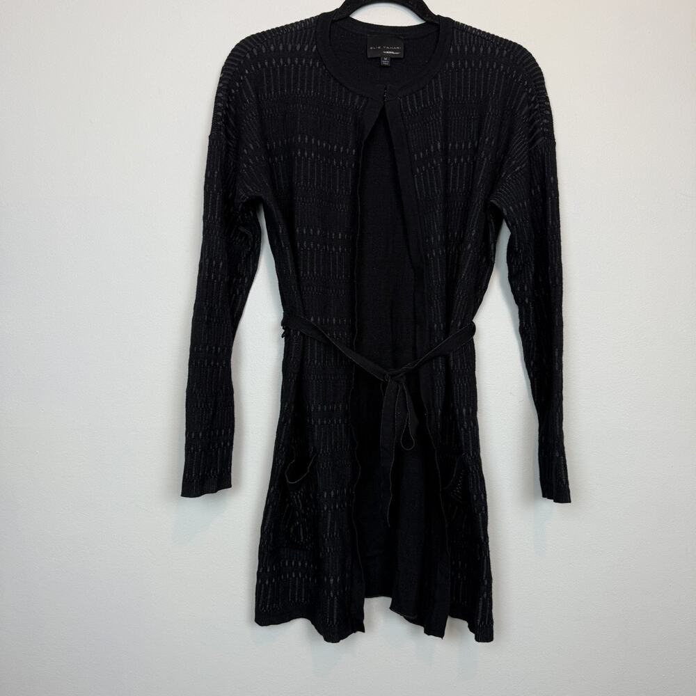 Elie Tahari belted cardigan sweater cotton blend casual cozy autumn MD